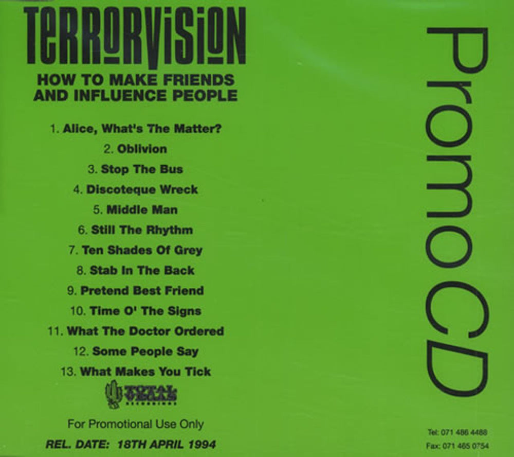 Terrorvision How To Make Friends... UK Promo CD album (CDLP) FRIEND1