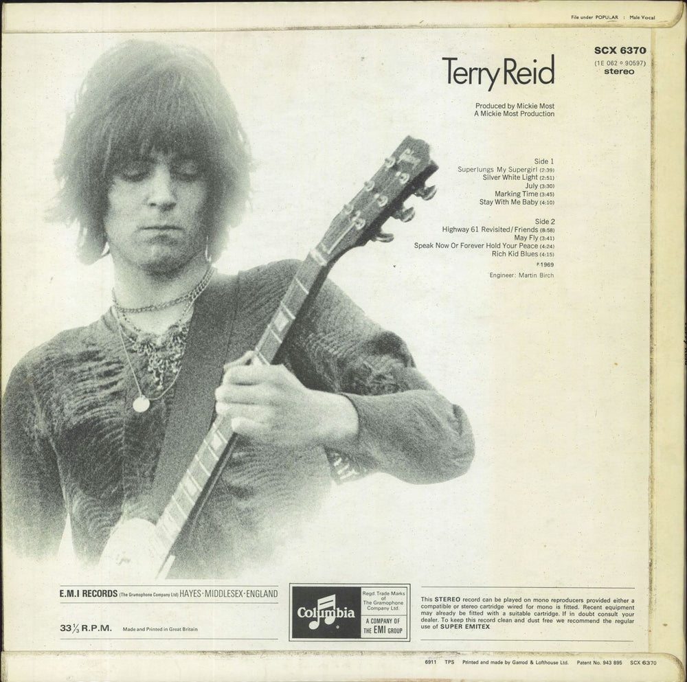 Terry Reid Terry Reid - 1st UK vinyl LP album (LP record)