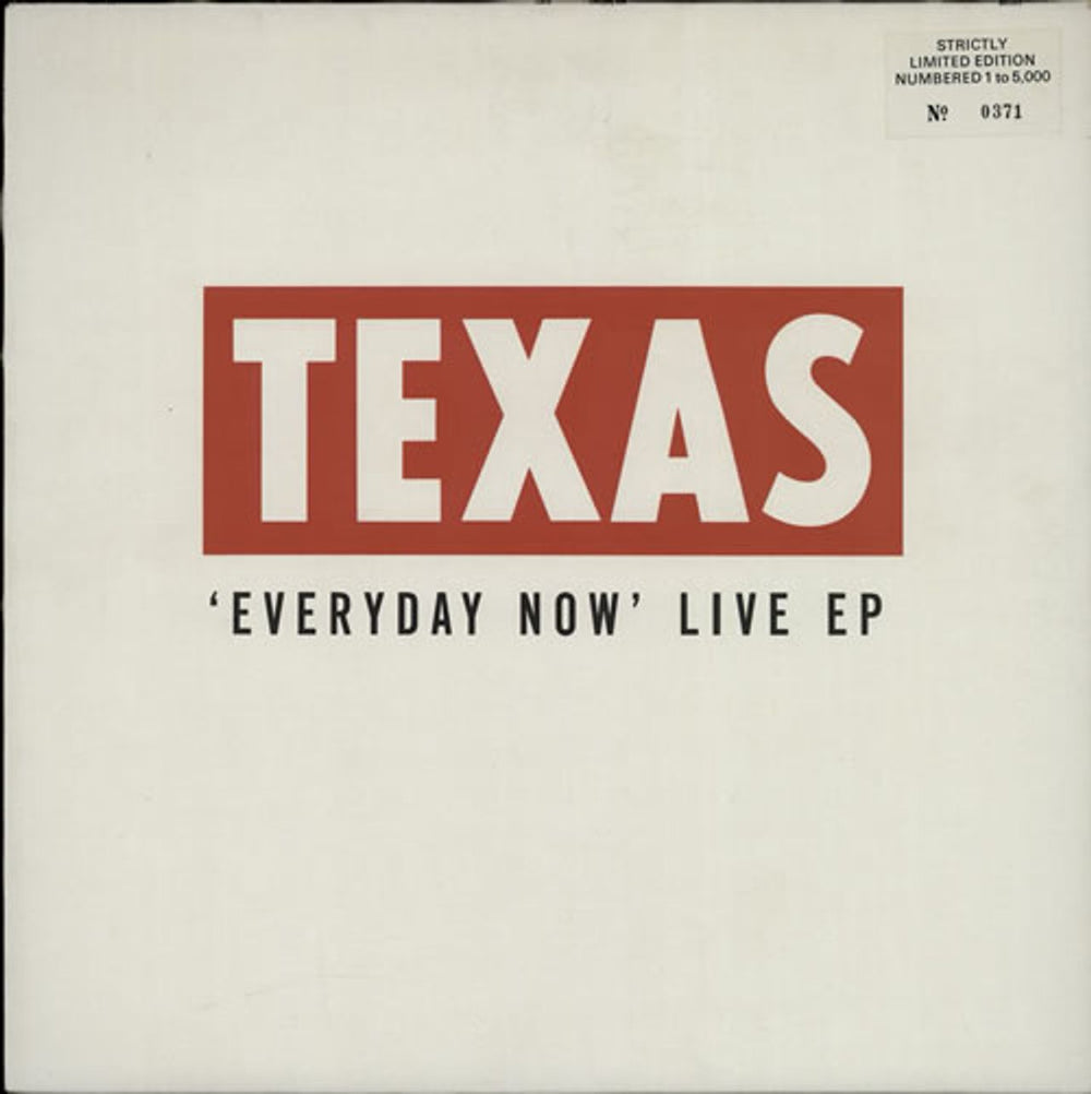 Texas Everyday Now Live EP UK 12" vinyl single (12 inch record / Maxi-single) TEXR312