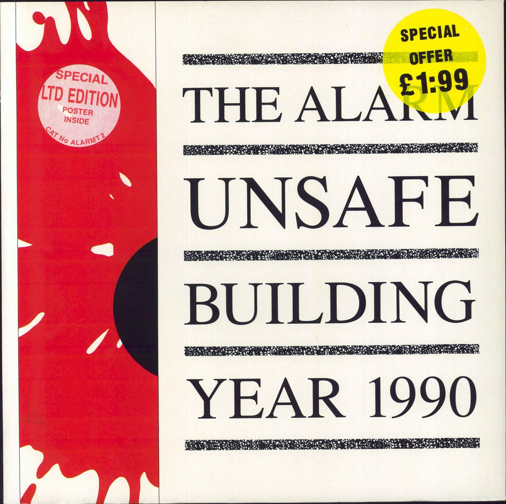 The Alarm Unsafe Building 1990 + Poster UK 12" vinyl single (12 inch record / Maxi-single) ALARMT2