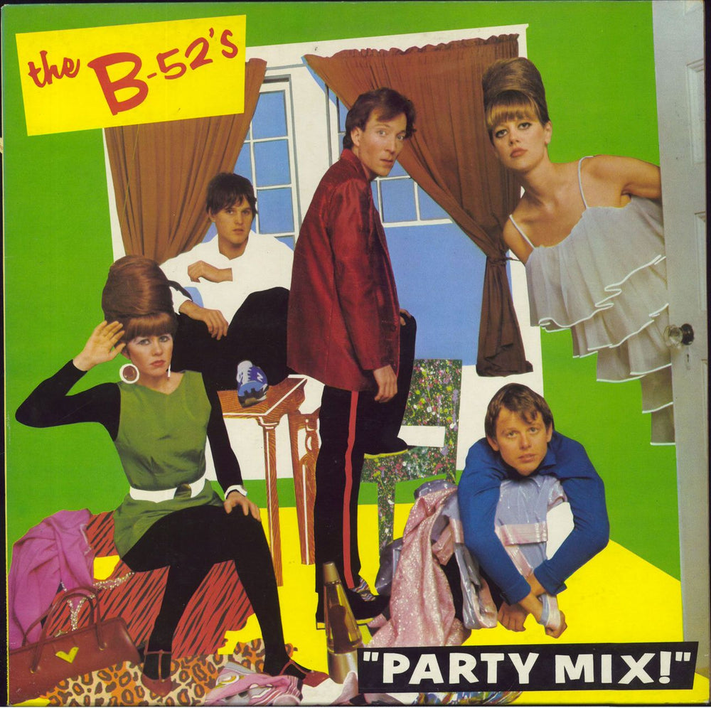 The B-52's Party Mix - Yellow labels UK vinyl LP album (LP record) IPM1001