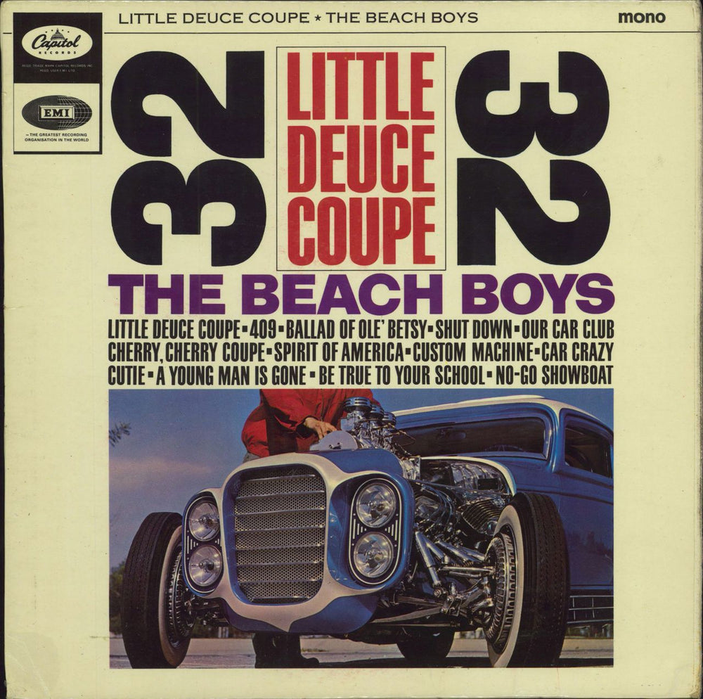 The Beach Boys Little Deuce Coupe - Rainbow Rim - VG UK vinyl LP album (LP record) T1998