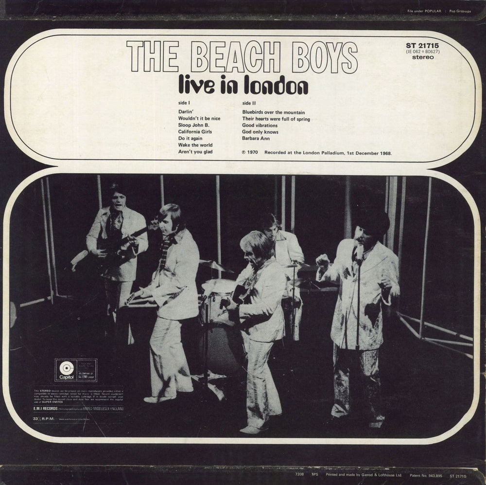 The Beach Boys Live In London - lime green label UK vinyl LP album (LP record)