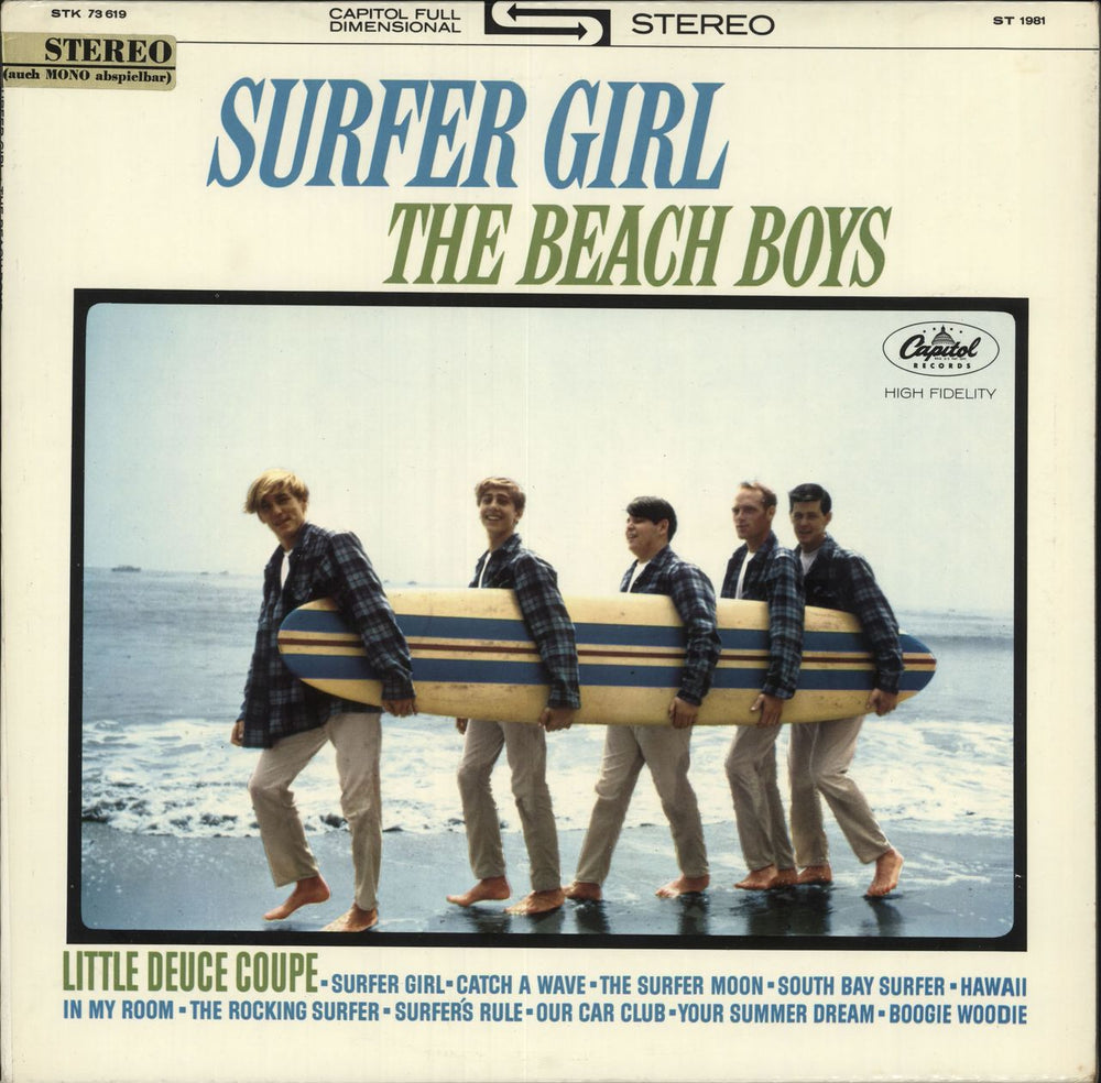 The Beach Boys Surfer Girl German vinyl LP album (LP record) STK73619