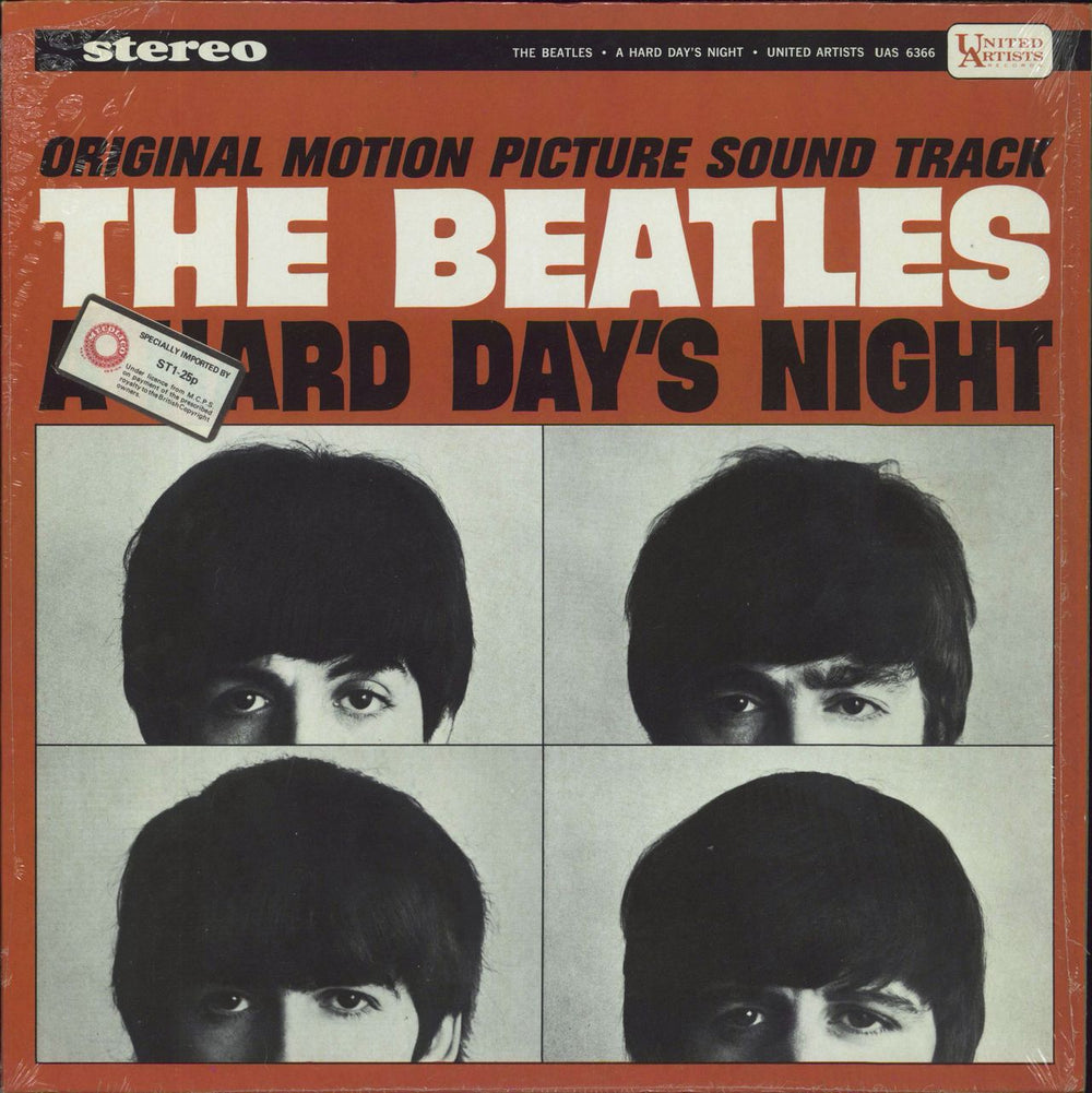 The Beatles A Hard Day's Night - 5th US vinyl LP album (LP record) UAS6366