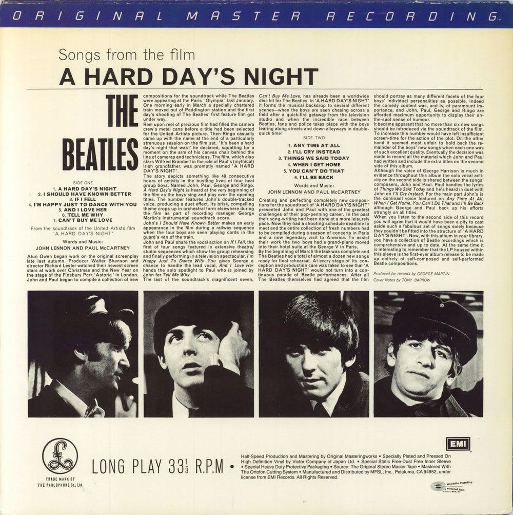 The Beatles A Hard Day's Night US vinyl LP album (LP record)