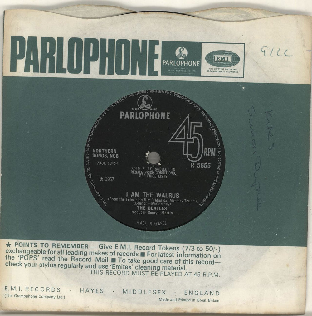 The Beatles Hello, Goodbye - 1st - Solid UK 7" vinyl single (7 inch record / 45) R5655