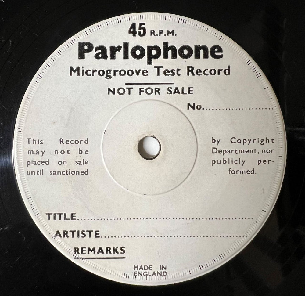 The Beatles Help! - Microgroove Test Record UK 7" vinyl single (7 inch record / 45) BTL07HE825511