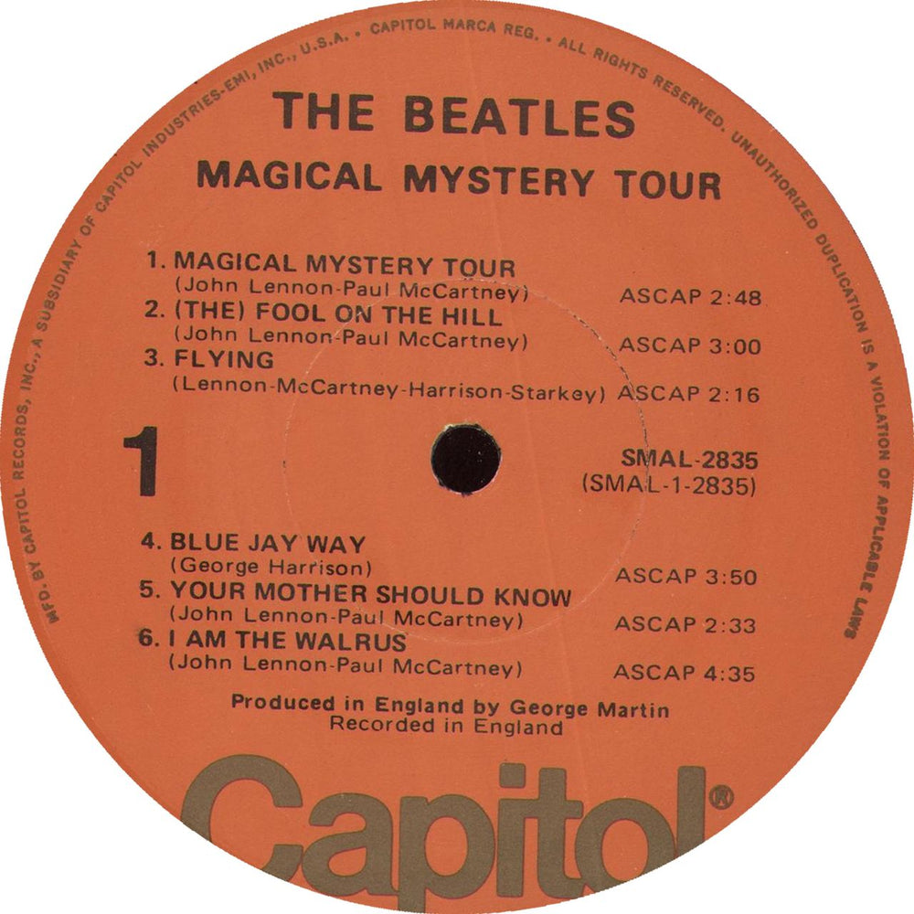 The Beatles Magical Mystery Tour - Peach Label - EX US vinyl LP album (LP record) BTLLPMA719687