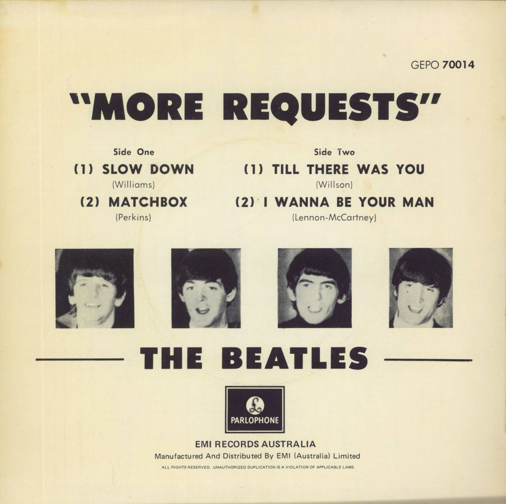 The Beatles More Requests! - 70s - EX Australian 7" vinyl single (7 inch record / 45)