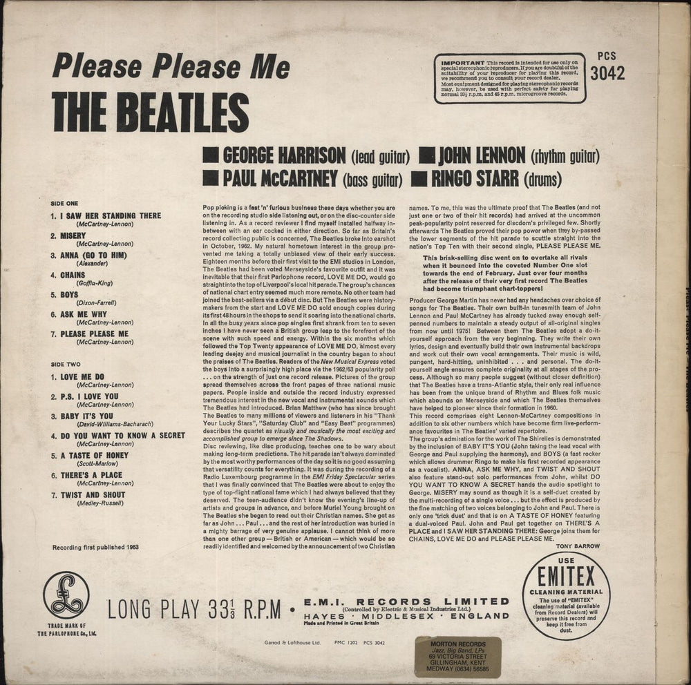 The Beatles Please Please Me - Pathé - VG UK vinyl LP album (LP record)