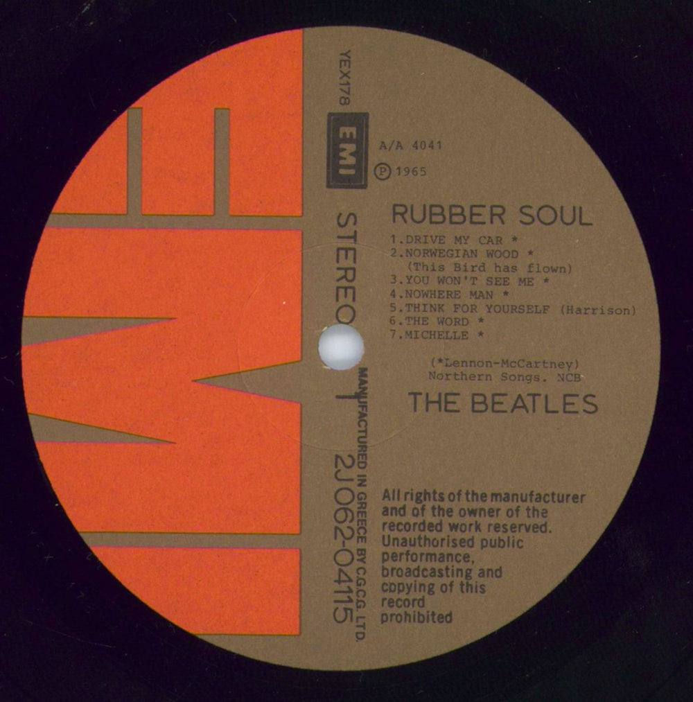 The Beatles Rubber Soul Greek Vinyl LP — RareVinyl.com
