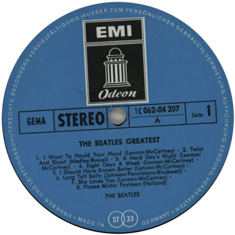 The Beatles The Beatles' Greatest - Blue Label German vinyl LP album (LP record) BTLLPTH66629