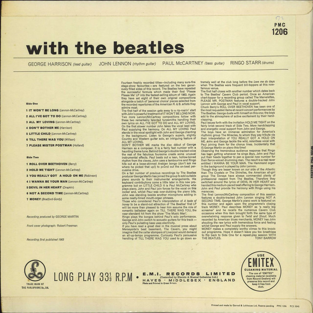 The Beatles With The Beatles - 2nd - WOL UK vinyl LP album (LP record)