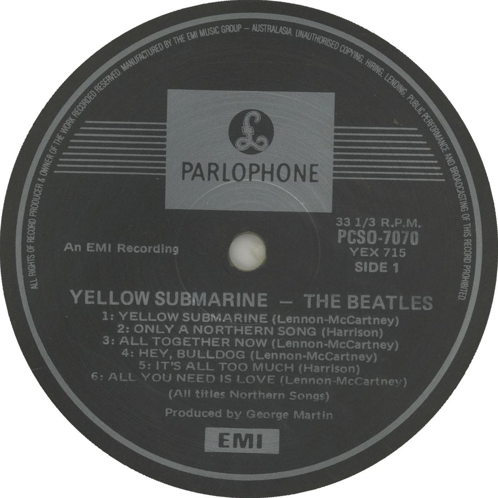 The Beatles Yellow Submarine - Yellow Vinyl - Hype Stickered Australian vinyl LP album (LP record)