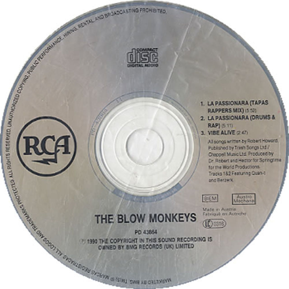 The Blow Monkeys La Passionara UK CD single (CD5 / 5") BLMC5LA59067