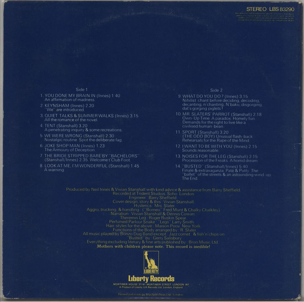 The Bonzo Dog Doo Dah Band Keynsham - Second Issue - EX UK vinyl LP album (LP record)