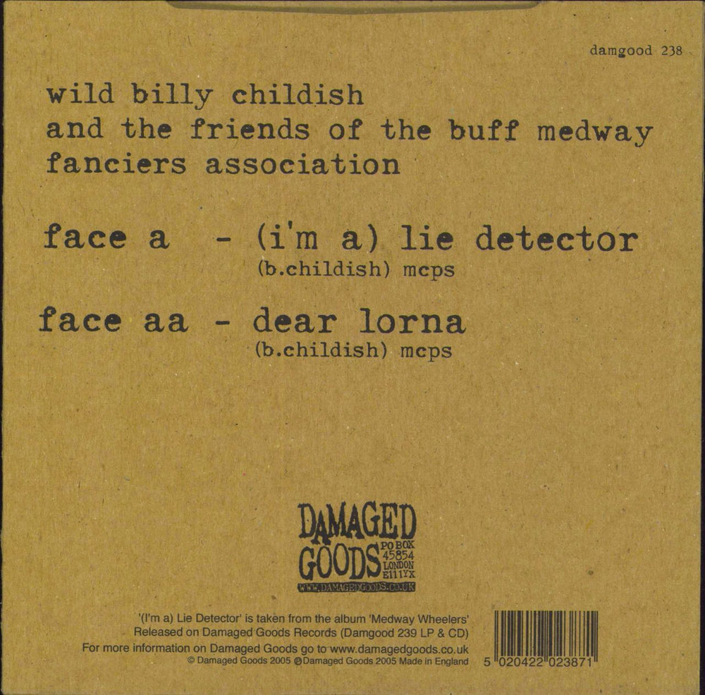 The Buff Medways (I'm A) Lie Detector UK 7" vinyl single (7 inch record / 45)