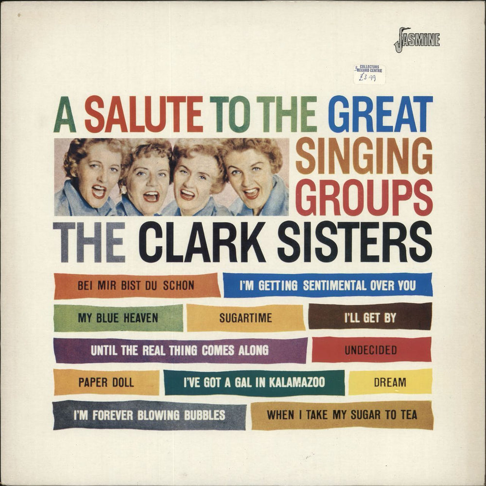 The Clark Sisters A Salute To The Great Singing Groups UK vinyl LP album (LP record) JAS1501