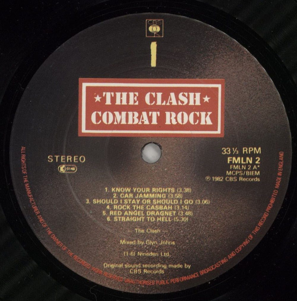 The Clash Combat Rock + Poster UK vinyl LP album (LP record) CSHLPCO87064