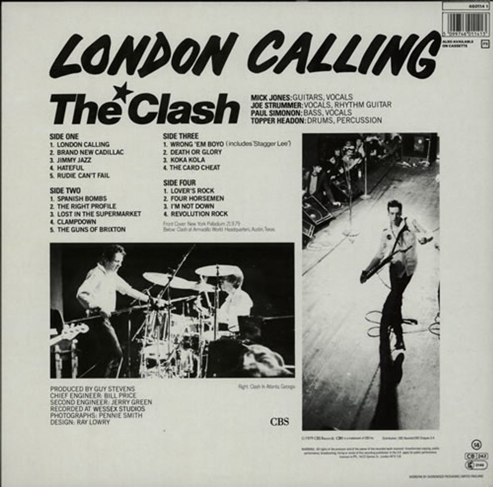 The Clash London Calling + Insert UK 2-LP vinyl record set (Double LP Album) CSH2LLO567715