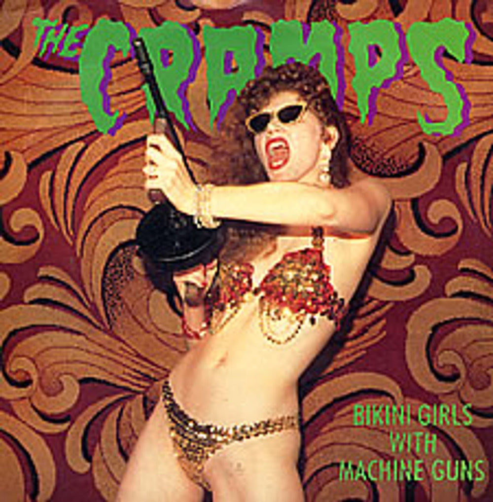 The Cramps Bikini Girls With Machine Guns UK 7" vinyl single (7 inch record / 45) ENV17