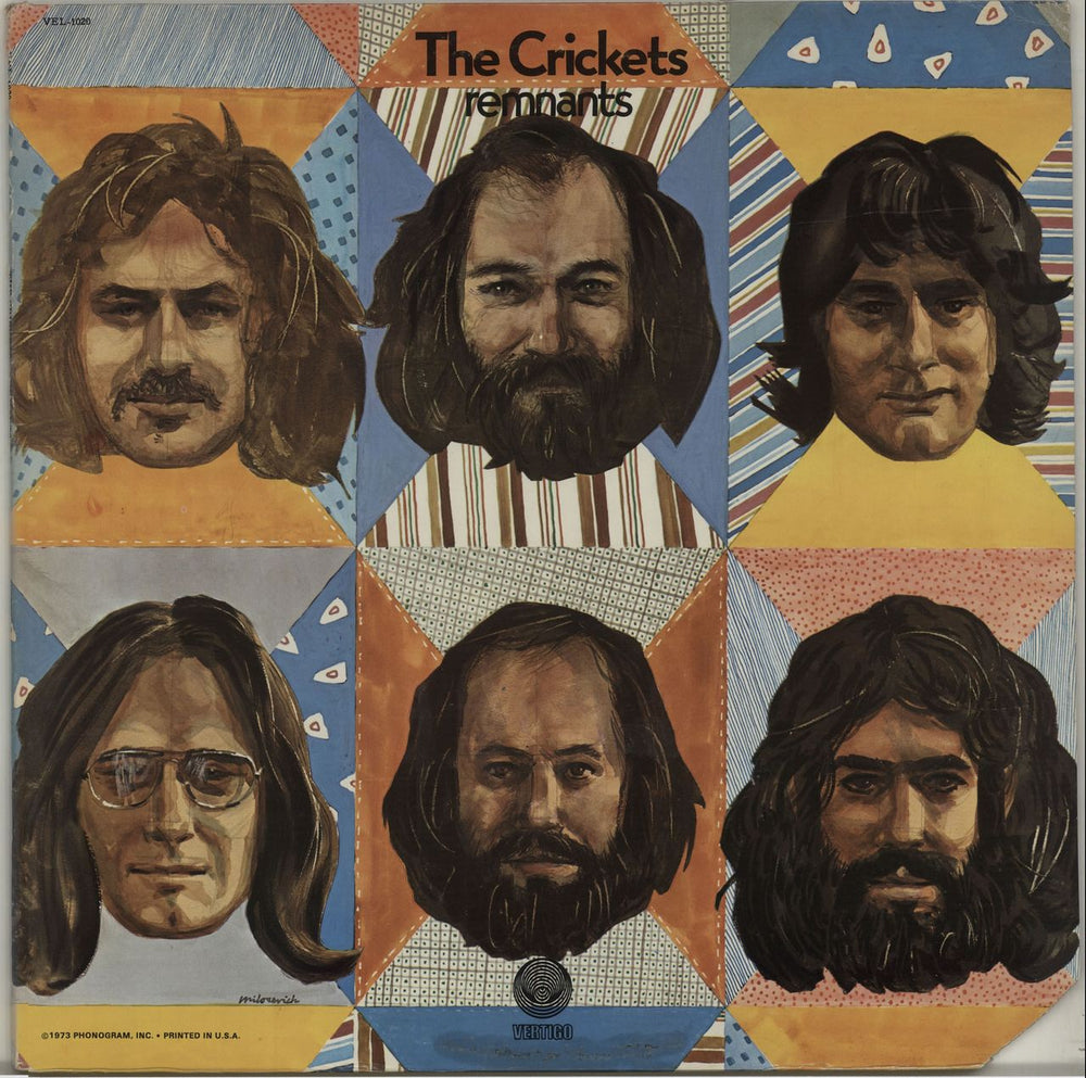 The Crickets Remnants US vinyl LP album (LP record) VEL-1020