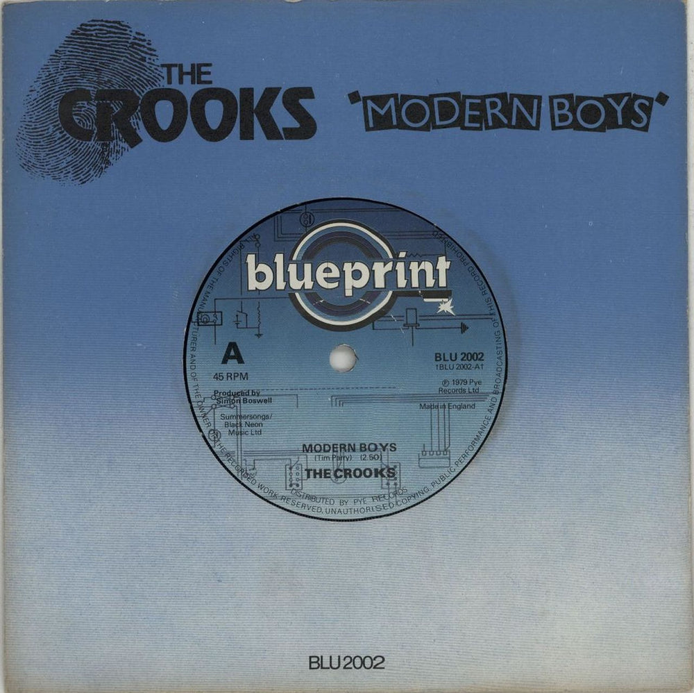 The Crooks Modern Boys UK 7" vinyl single (7 inch record / 45) BLU2002