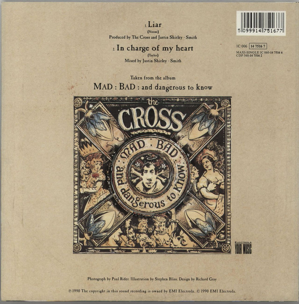 The Cross Liar German 7" vinyl single (7 inch record / 45) CRO07LI97773