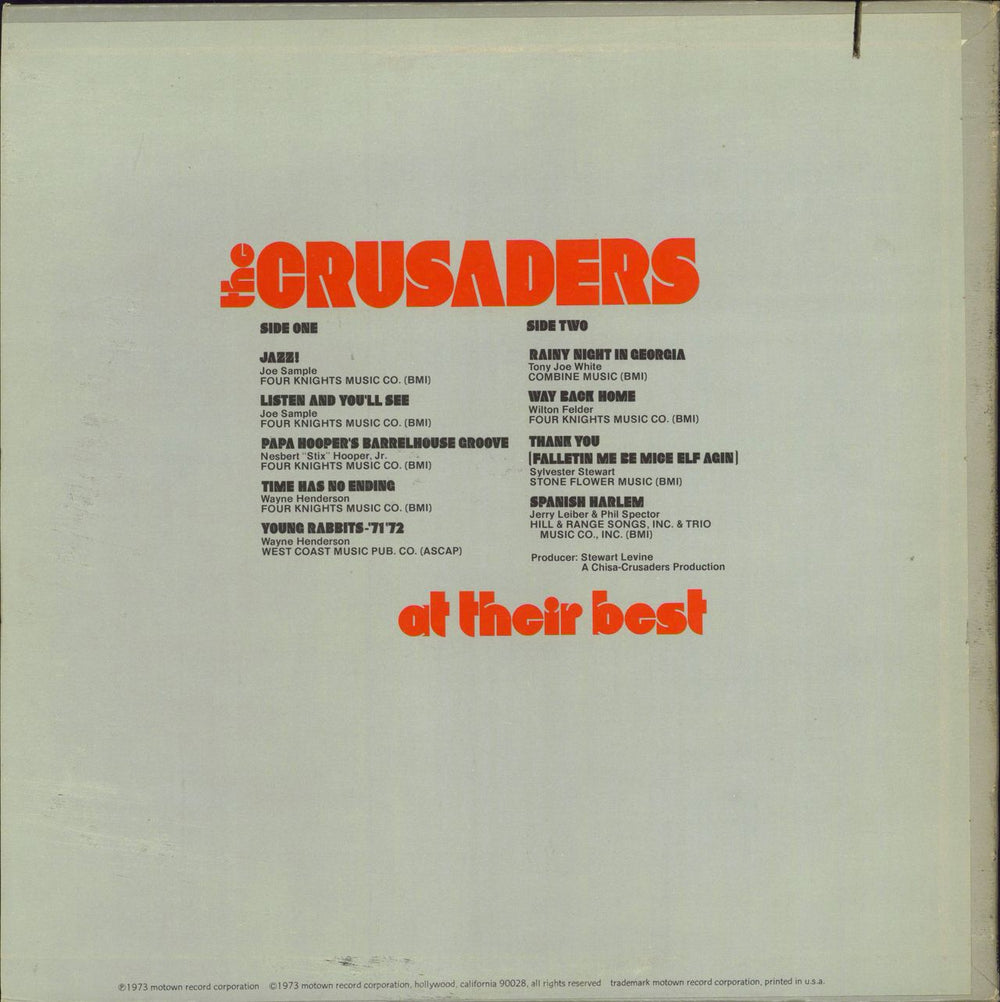 The Crusaders At Their Best US vinyl LP album (LP record)