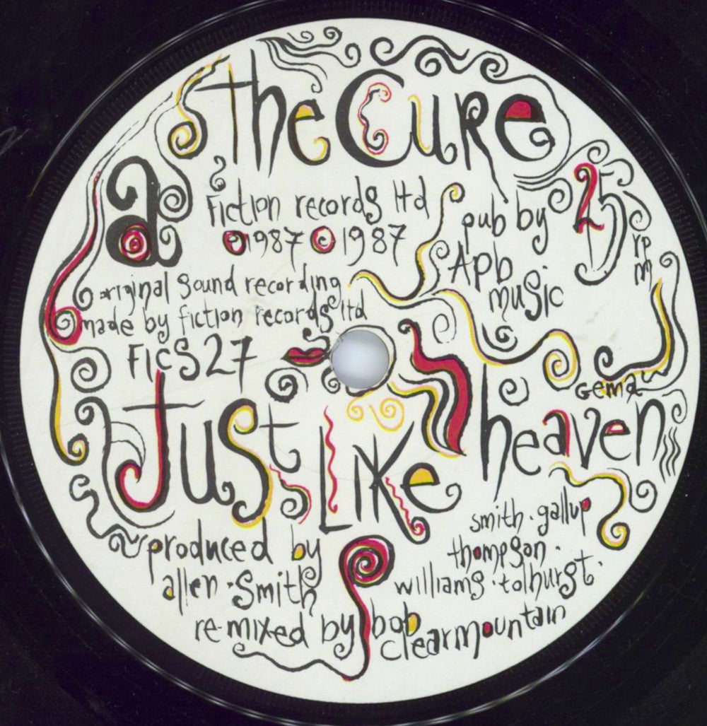 The Cure Just Like Heaven - Paper label UK 7" vinyl single (7 inch record / 45) CUR07JU19596