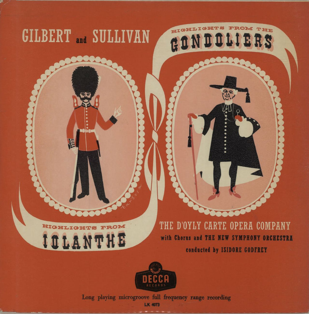 The D'Oyly Carte Opera Company Highlights From The Gondoliers & Iolanthe UK vinyl LP album (LP record) LK4073