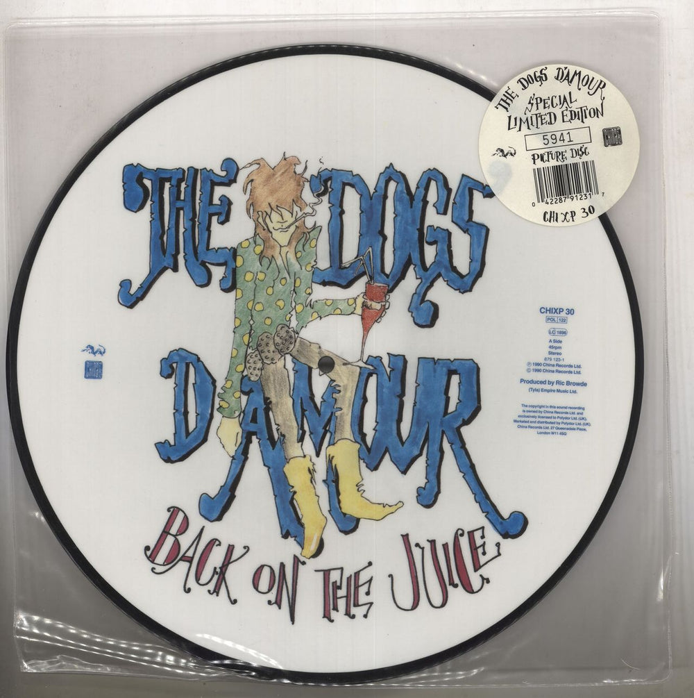 The Dogs D'Amour Back On The Juice UK 12" vinyl picture disc (12 inch picture record) CHIXP30