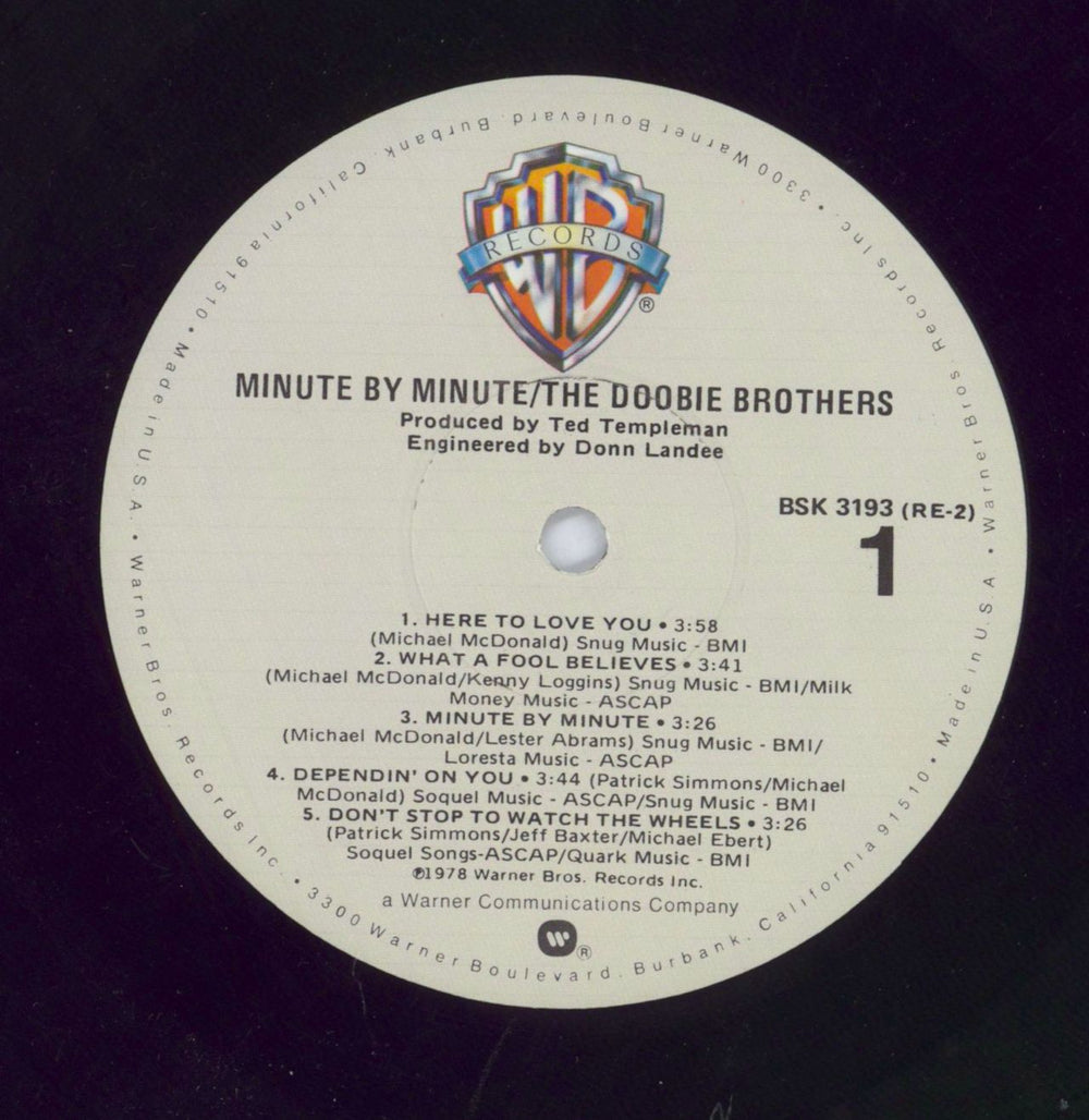 The Doobie Brothers Minute By Minute - Shrink US vinyl LP album (LP record)