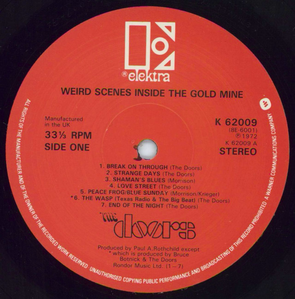 The Doors Weird Scenes Inside The Gold Mine - red label UK 2-LP vinyl record set (Double LP Album) DOR2LWE790170