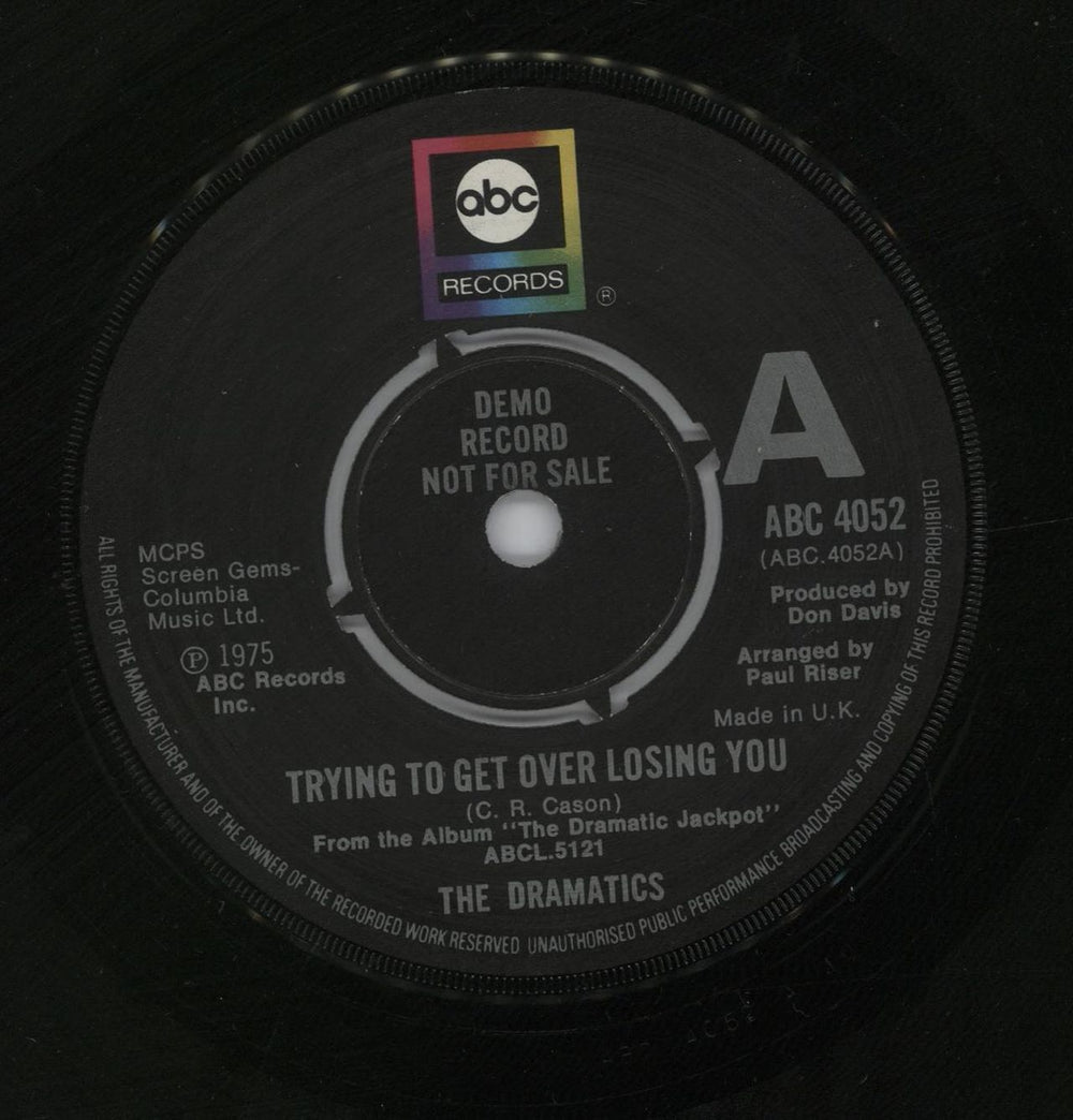 The Dramatics Trying To Get Over Losing You UK 7" vinyl single (7 inch record / 45) ABC4052