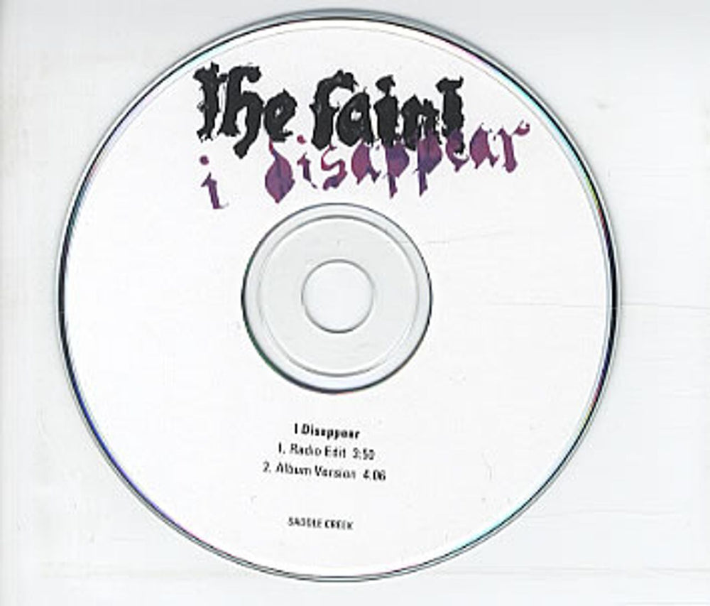 The Faint I Disappear US CD-R acetate TFACRID326121