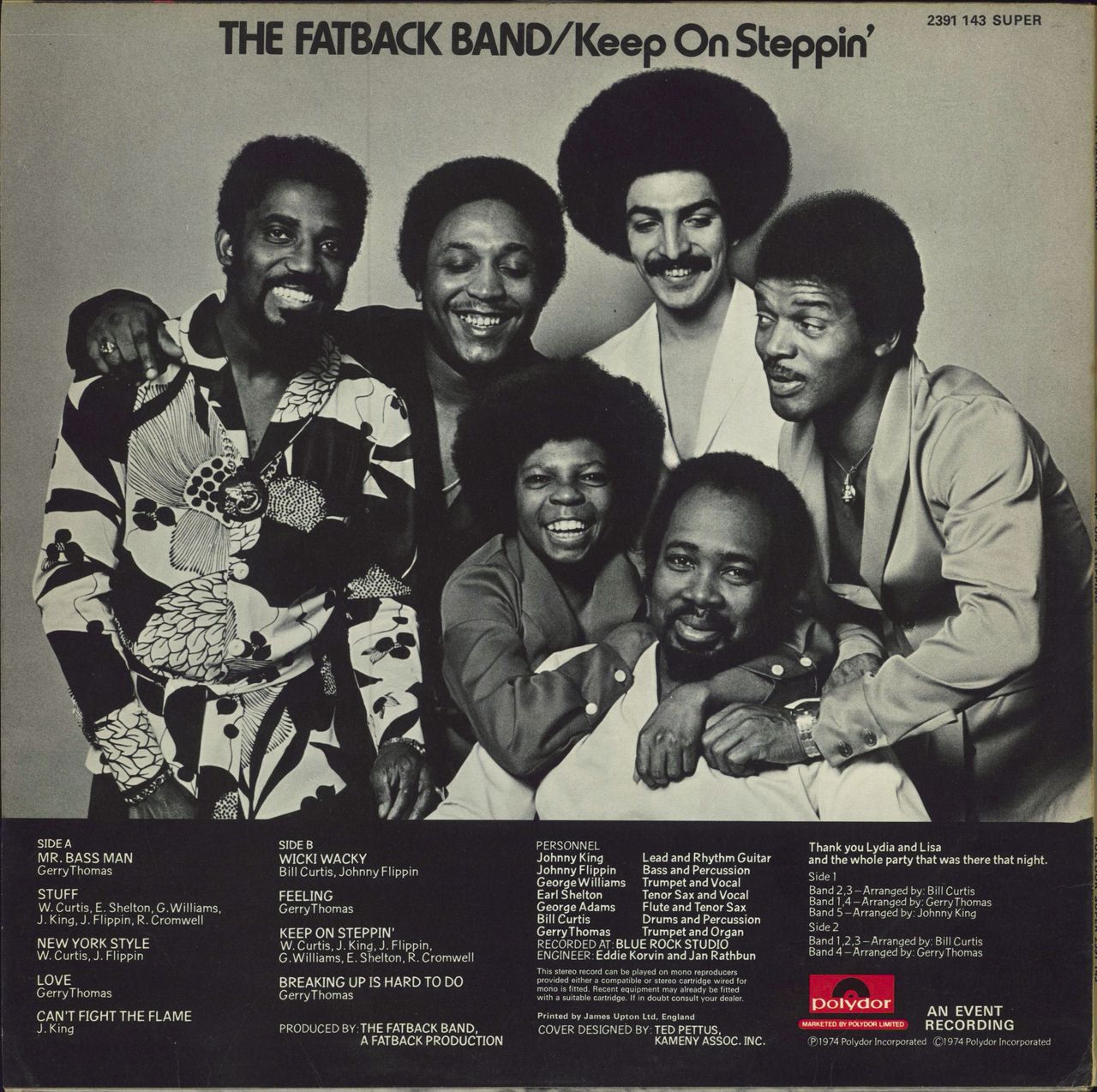 The Fatback Band Keep On Steppin' UK Vinyl LP