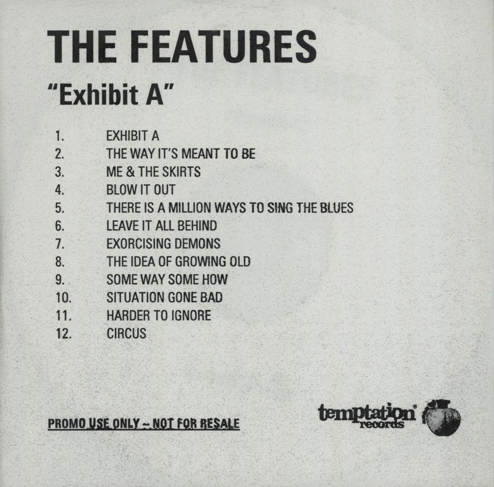 The Features Exhibit A UK Promo CD-R acetate CD-R
