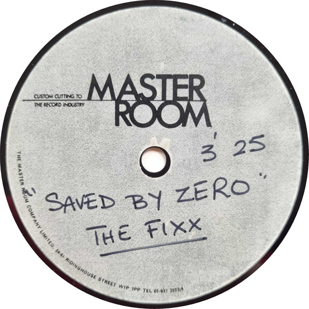 The Fixx Saved By Zero UK acetate ACETATE