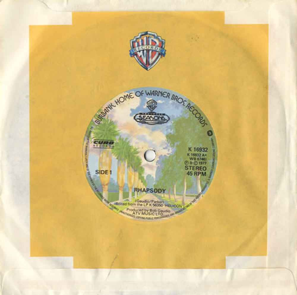 The Four Seasons Rhapsody UK 7" vinyl single (7 inch record / 45) K16932