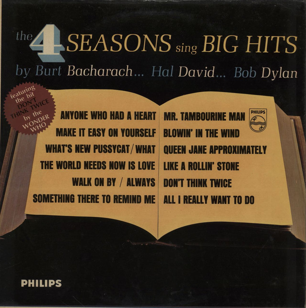 The Four Seasons The 4 Seasons Sing Big Hits By Burt Bacharach... Hal David... Bob Dylan UK vinyl LP album (LP record) BL7687