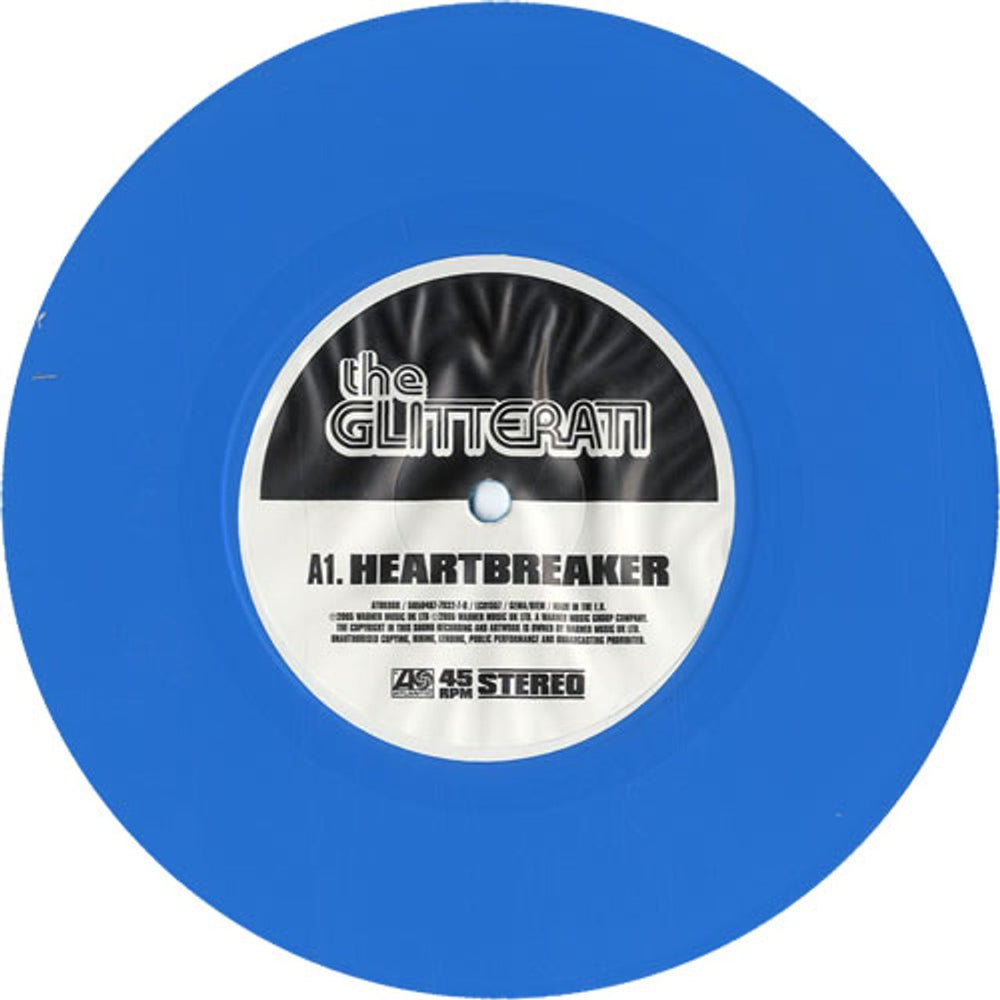 The Glitterati Heartbreaker - Blue Vinyl UK 7" vinyl single (7 inch record / 45) TGE07HE324939