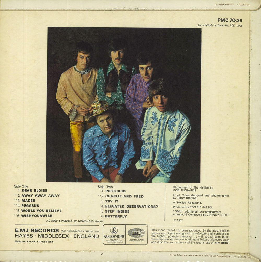 The Hollies Butterfly - 1st - EX UK vinyl LP album (LP record)