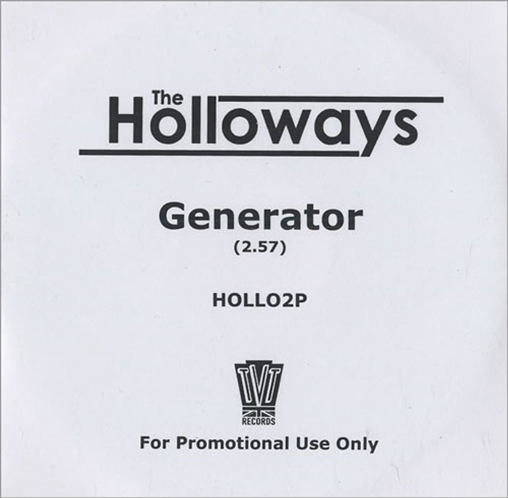 The Holloways Generator UK Promo CD-R acetate HOLLO2P