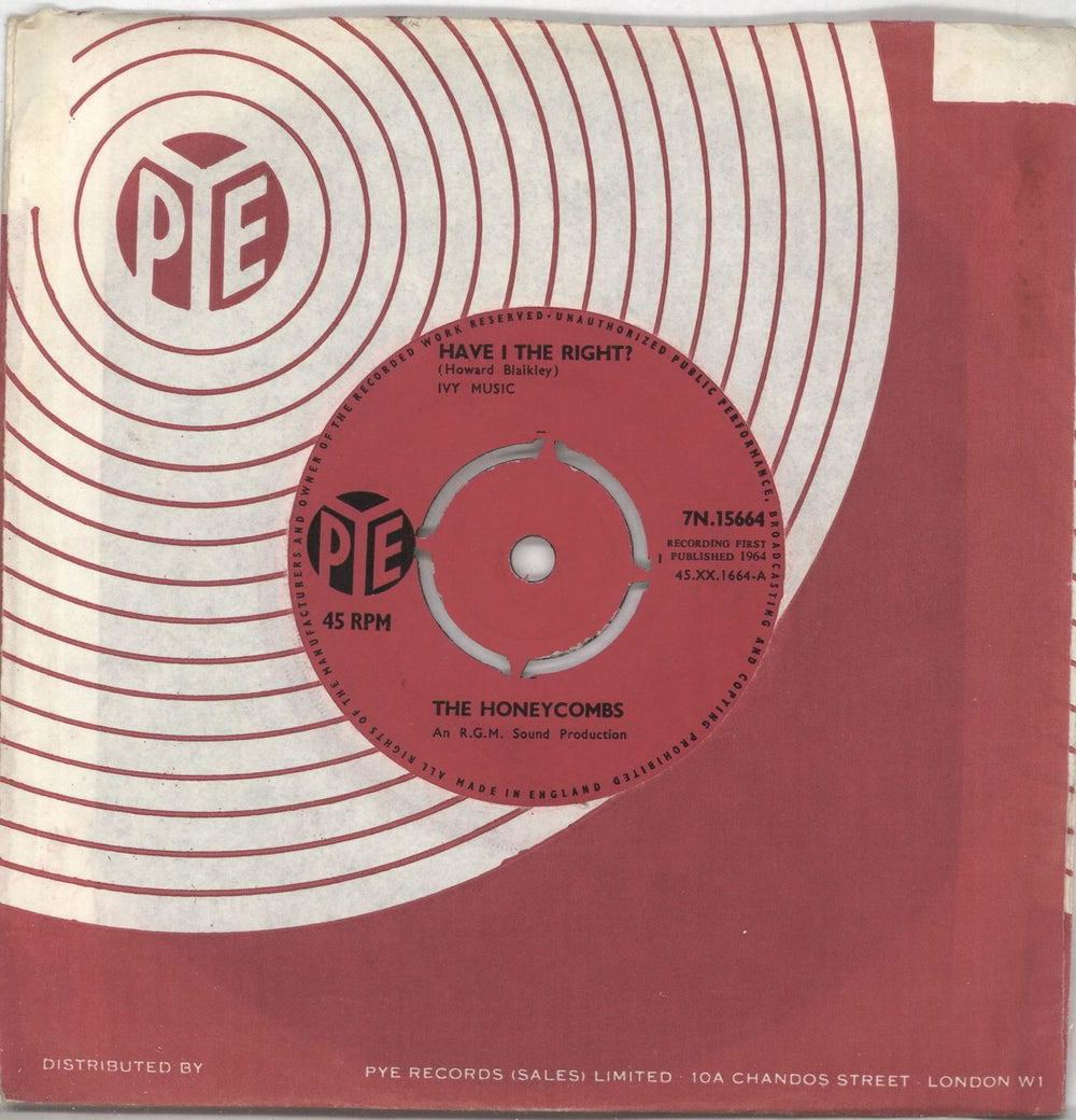 The Honeycombs Have I The Right? - 4pr UK 7" vinyl single (7 inch record / 45) 7N.15664