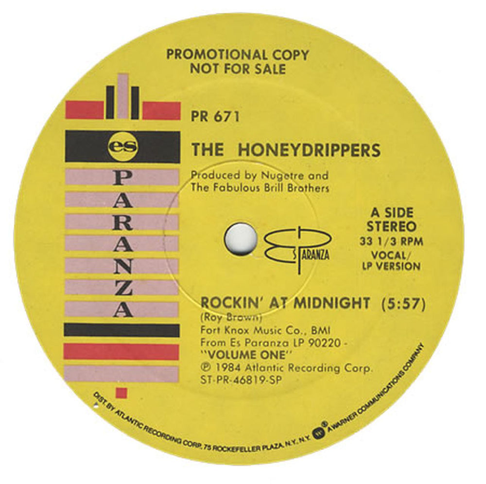 The Honeydrippers Rockin' At Midnight US Promo 12" vinyl single (12 inch record / Maxi-single) HND12RO77574