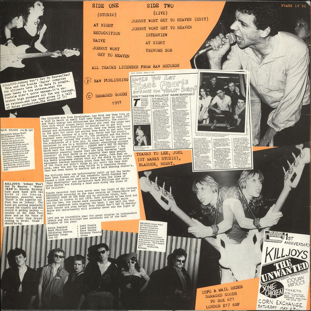 The Killjoys Naive - Green Vinyl UK vinyl LP album (LP record)