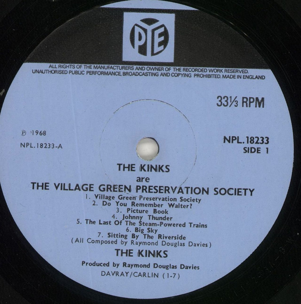 The Kinks Are The Village Green Preservation Society - 1st - VG UK vinyl LP album (LP record) KINLPAR724675