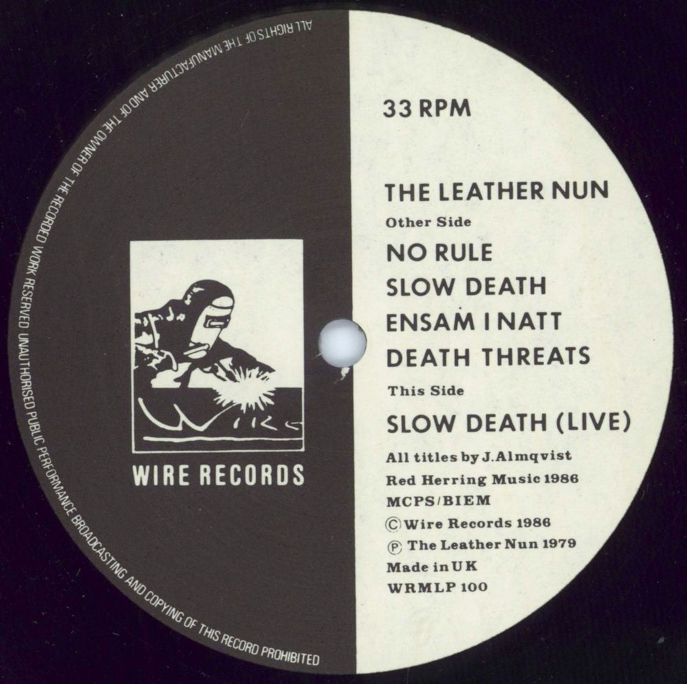 The Leather Nun Slow Death UK vinyl LP album (LP record) LNULPSL121019